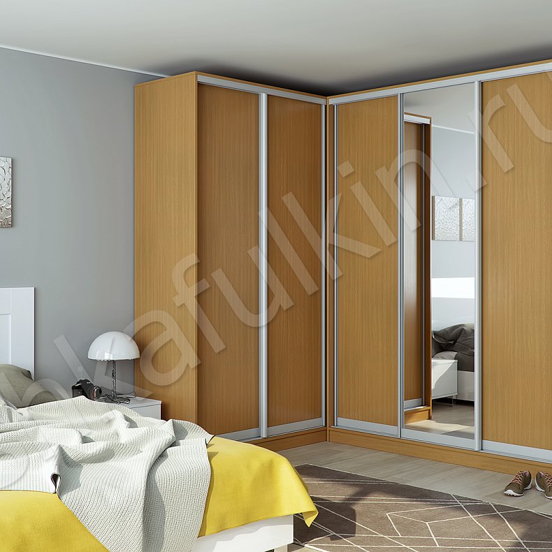 Шкаф-купе Корнелиус Светлые Древесный Минимализм 5и створчатые Спальня Для вещей