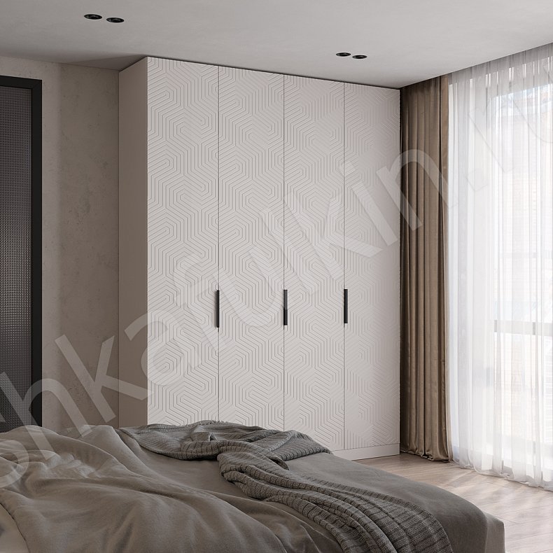 Шкаф Аксай Белый Светлые Зеленый Современный 4х створчатые Спальня Для вещей