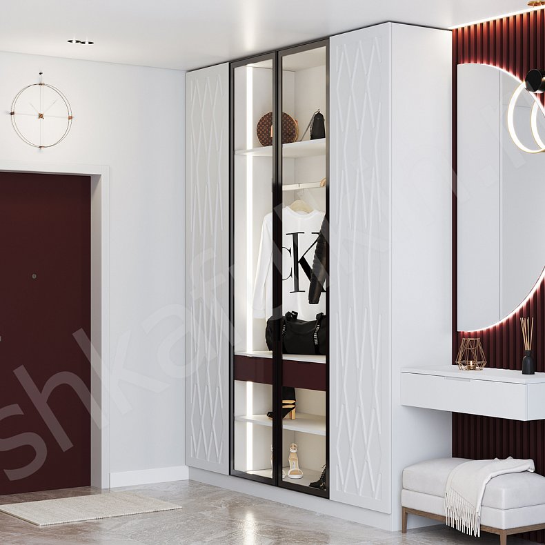 Изображение Прихожая Чеддер Белый Светлые Современный 4х створчатые Прихожая Для вещей 1