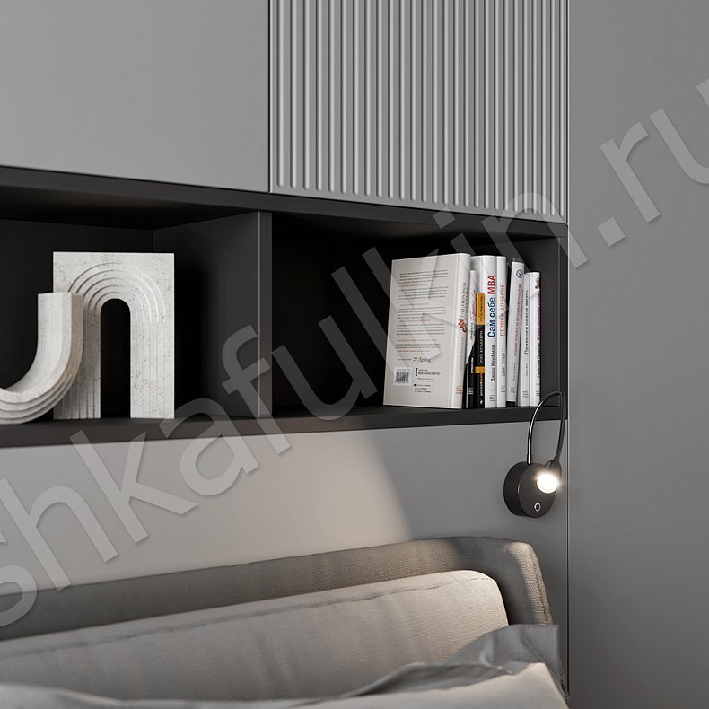 Изображение Гарнитур Жанель Светлые Серый Минимализм 6и створчатые Спальня Для белья Для книг Для вещей 6