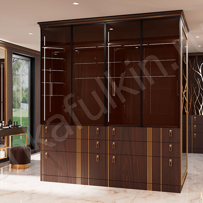 Гардеробная Караваджио Темные Древесный Современный  Гардеробная Для вещей Для белья 1