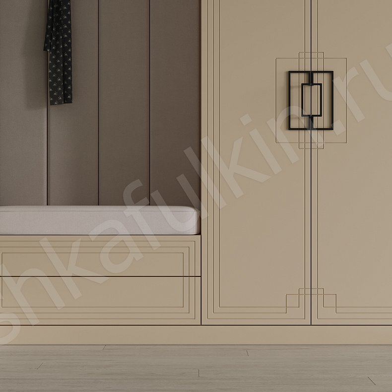 Прихожая Метрополитан Цветной Коричневый Темные Зеленый Неоклассика 4х створчатые Прихожая Для вещей 8