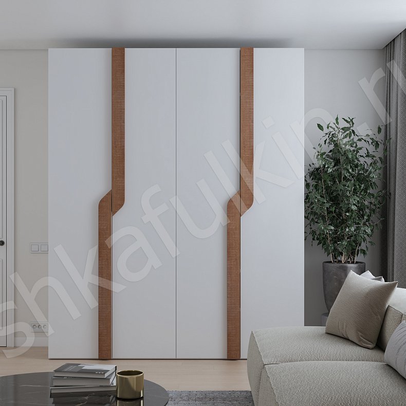 Изображение Шкаф Ронни Древесный Белый Черный Коричневый Серый Светлые Темные Скандинавский 4х створчатые Гостиная Для белья Для вещей 4