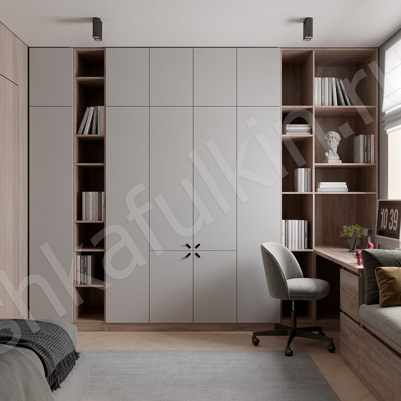 Изображение Детская Маккой Серый Древесный Скандинавский 5и створчатые Детская Для вещей Для книг 5