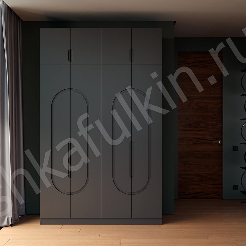 Изображение Шкаф Байт Черный Белый Современный 4х створчатые Гостиная Для вещей 3