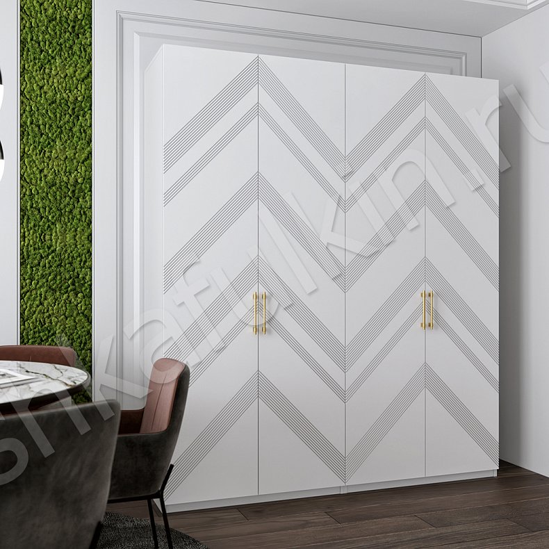 Корпусный шкаф Кельвин Белый Черный Светлые Темные Модерн 4х створчатые Гостиная Для вещей