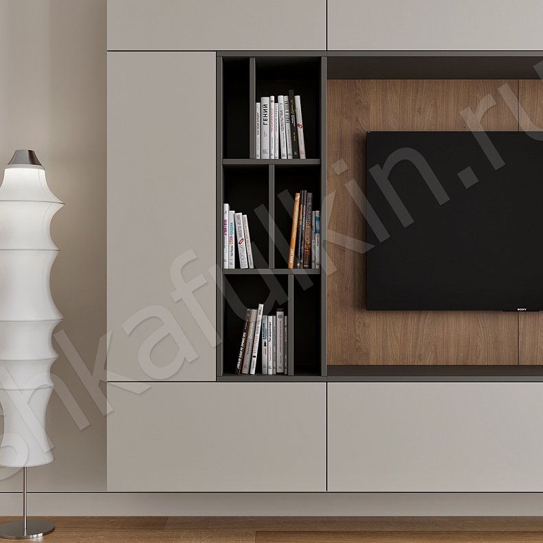 Изображение Стенка Нельсон Светлые Черный Древесный Серый Темные Минимализм Гостиная Для книг Для декора Для посуды Под ТВ 12