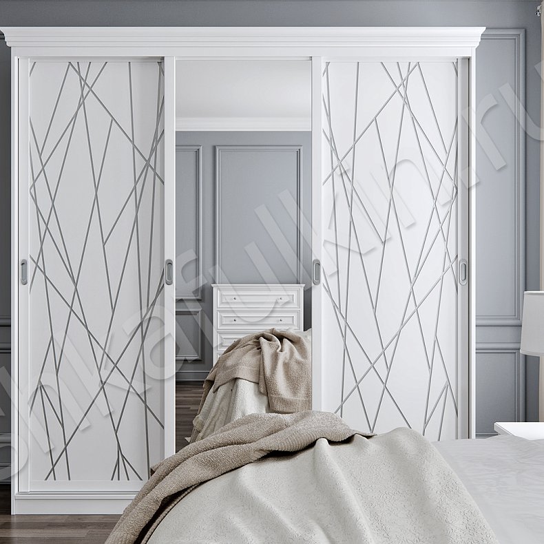 Корпусный шкаф-купе Милора Белый Модерн 3х створчатые Спальня Для вещей 1