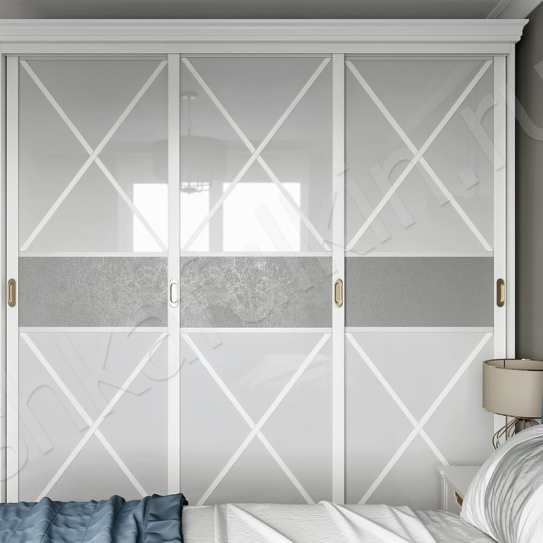 Корпусный шкаф-купе Ромео Светлые Классика 3х створчатые Спальня Для вещей 2