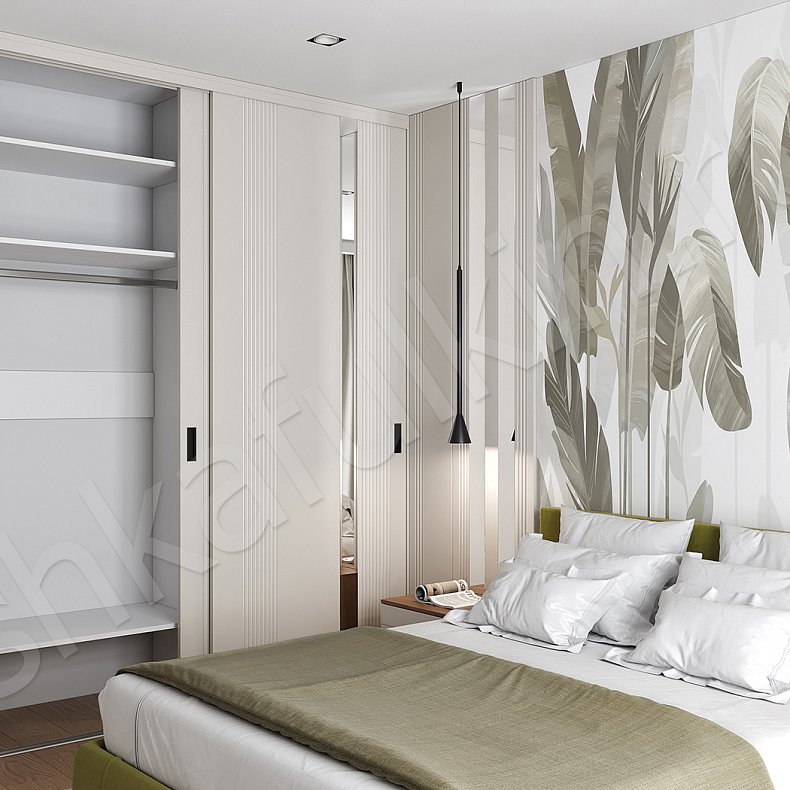 Шкаф-купе Альгеро Белый Светлые Современный 2х створчатые Спальня Для вещей 7