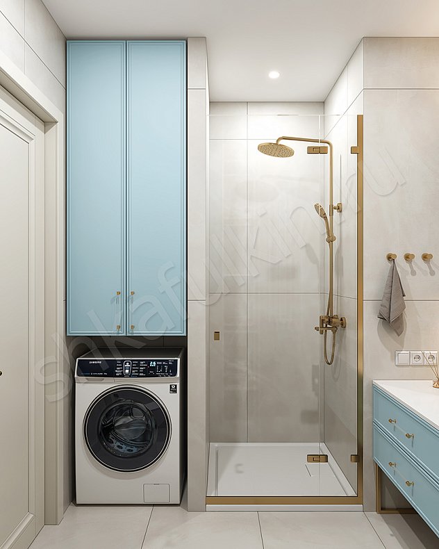 Мебель в ванную Минор Светлые Синий Цветной Классика   Для вещей 3