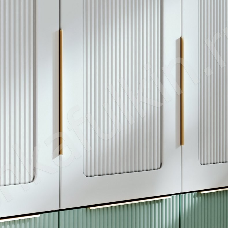 Изображение Детская Гринлайн Белый Цветной Светлые Зеленый Неоклассика 3х створчатые Детская Для книг Для декора Для вещей 5