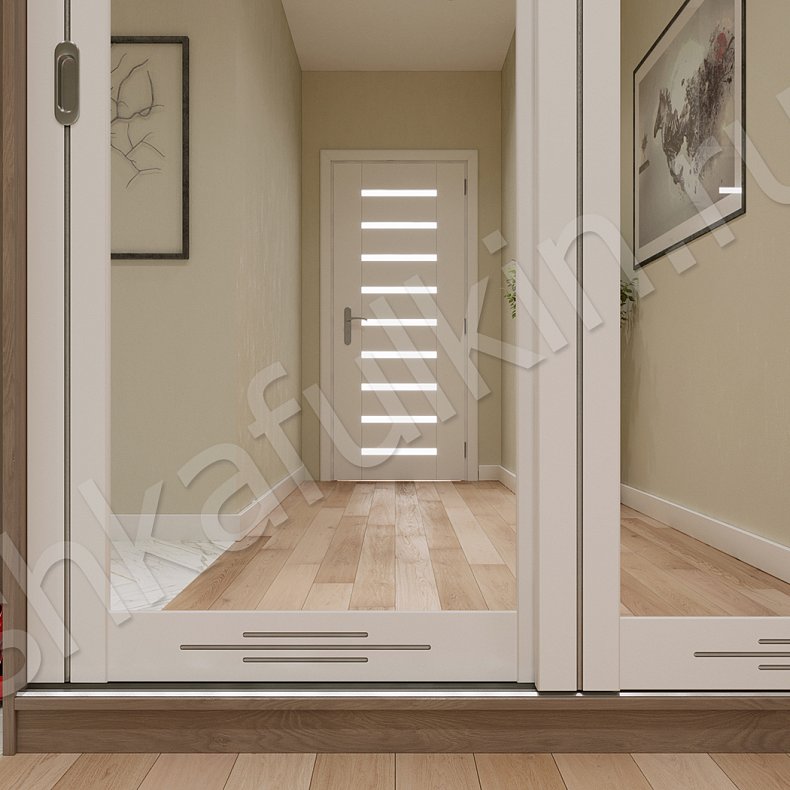 Изображение Прихожая Белуччи Белый Древесный Светлые Модерн 2х створчатые Прихожая Для вещей 4