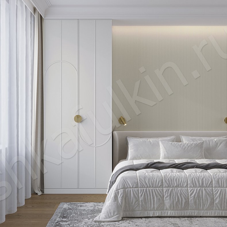 Гарнитур Роберто Светлые Белый Современный 2х створчатые Спальня Для вещей Для белья 1