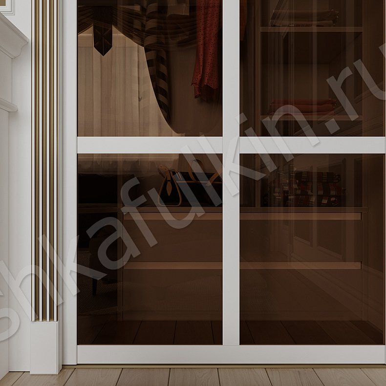 Изображение Шкаф-купе Маэстро Светлые Белый Классика 4х створчатые Гардеробная Для вещей 3