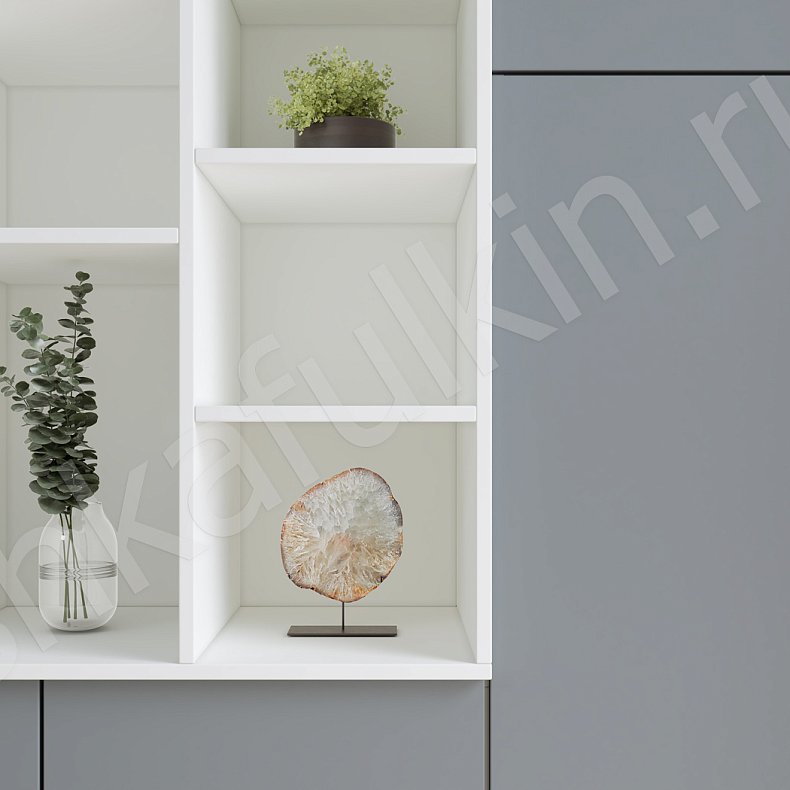 Шкаф Томми Светлые Серый Древесный Черный Белый Минимализм 2х створчатые Гостиная Для вещей Для посуды Для декора Для книг 10