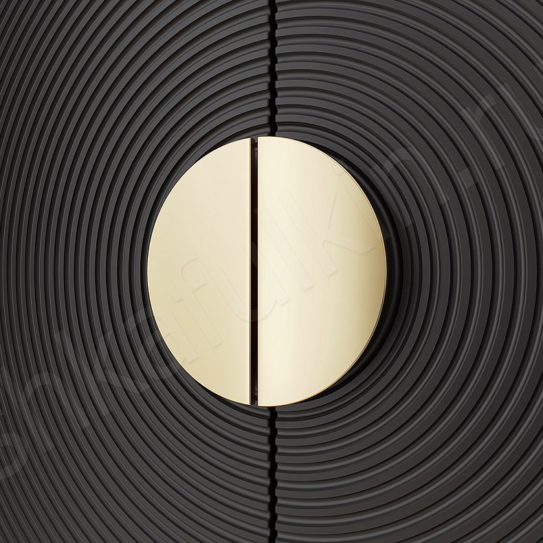 Изображение Стенка Ришелье Черный Темные Неоклассика 2х створчатые Гостиная Для книг Для декора Под ТВ 4