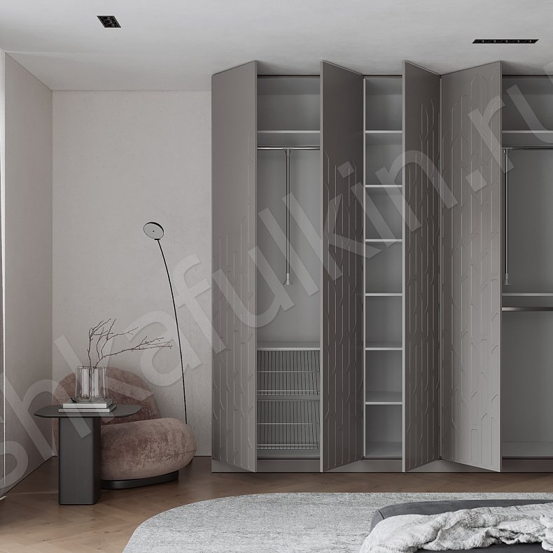 Изображение Шкаф Тесоро Серый Современный 5и створчатые Гостиная Для вещей 3