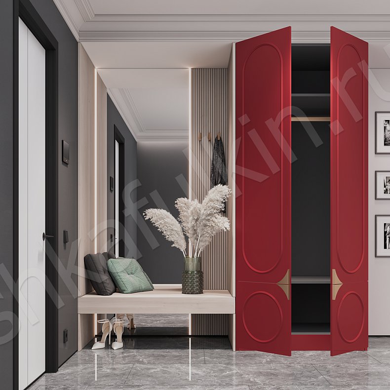 Прихожая Вивиан Красный Светлые Современный 2х створчатые Прихожая Для вещей 2