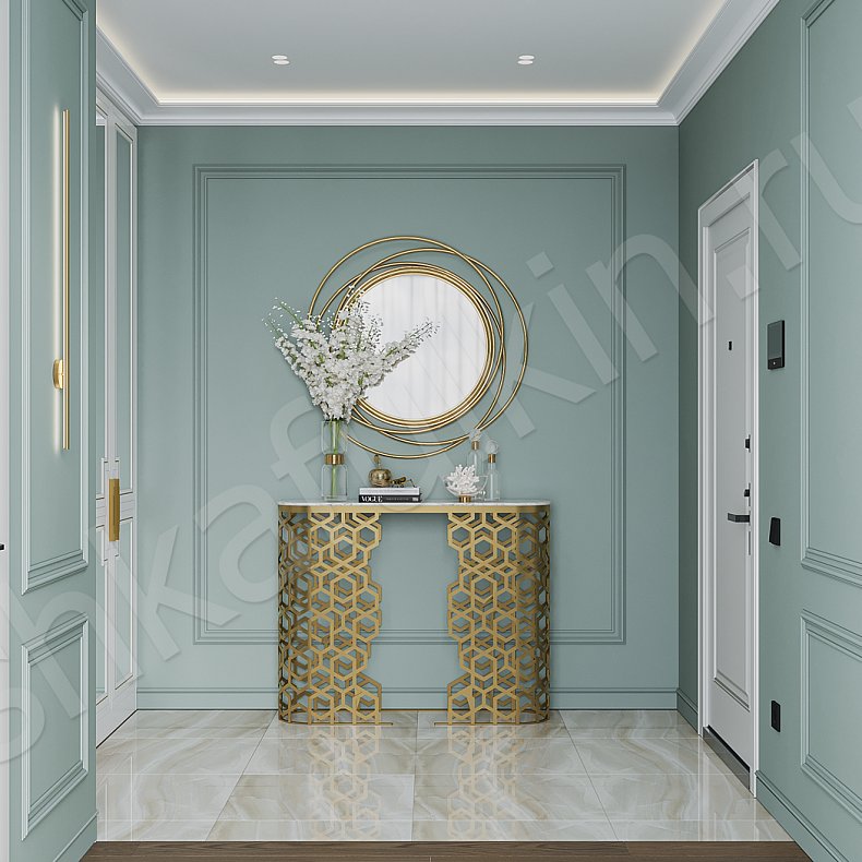 Прихожая Аурелия Светлые Белый Классика 4х створчатые Прихожая Для вещей 6