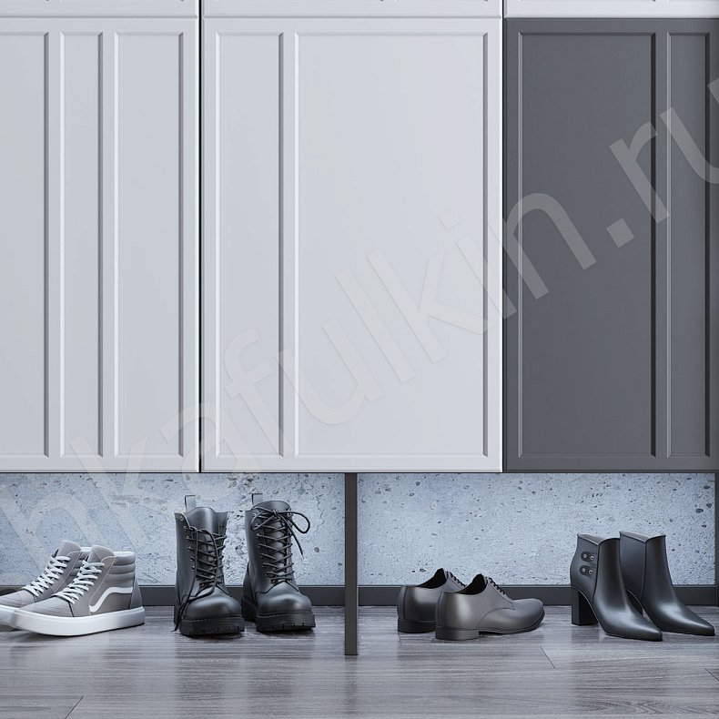 Изображение Прихожая Урбан Белый Цветной Светлые Лофт 3х створчатые Прихожая Для вещей 10