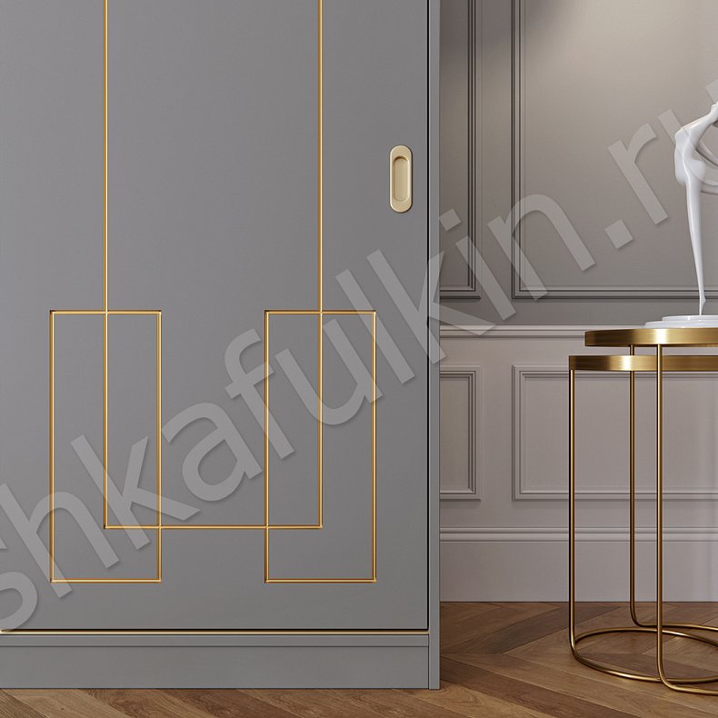 Корпусный шкаф-купе Маренго Золото Модерн 2х створчатые Гостиная Для вещей 5