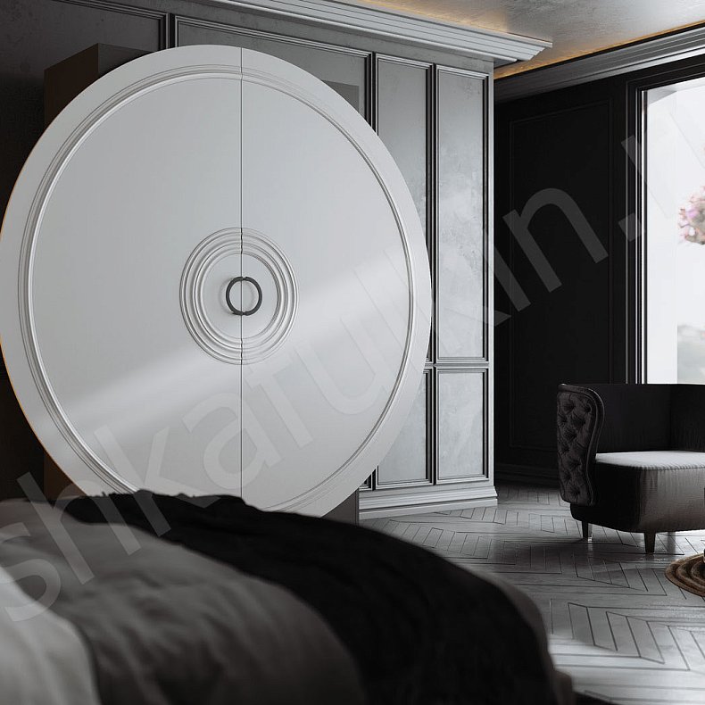 Изображение Круглый шкаф Санмарино Светлые Современный 2х створчатые Спальня Для вещей 1