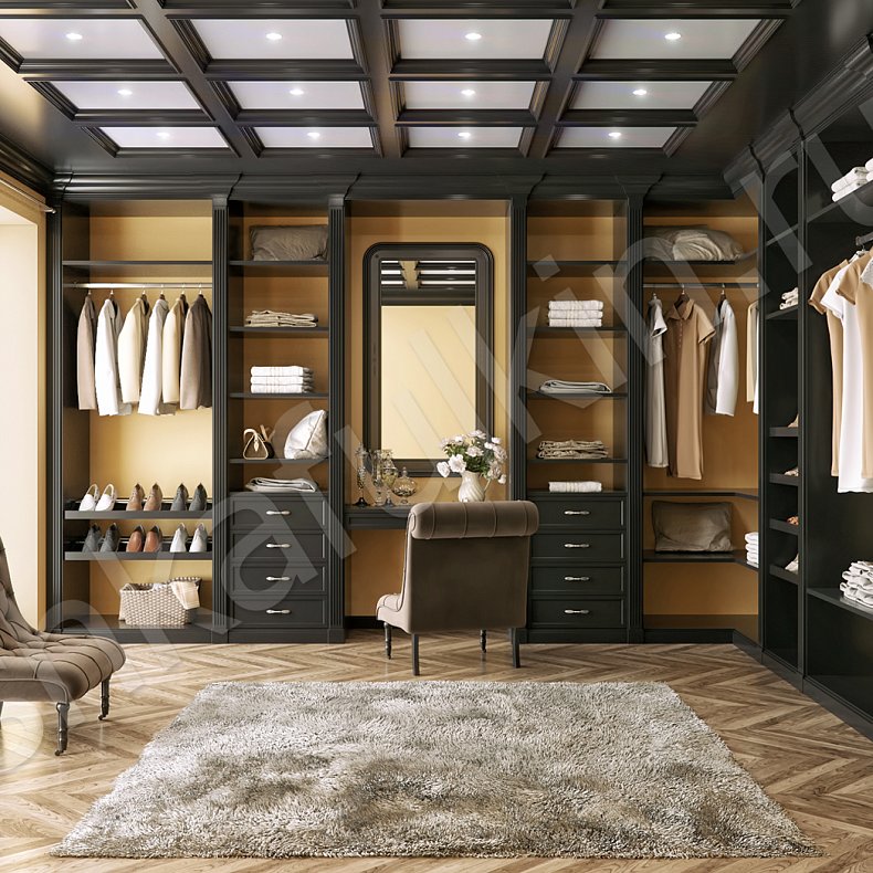 Гардеробная Онегин Черный Классика  Гардеробная 