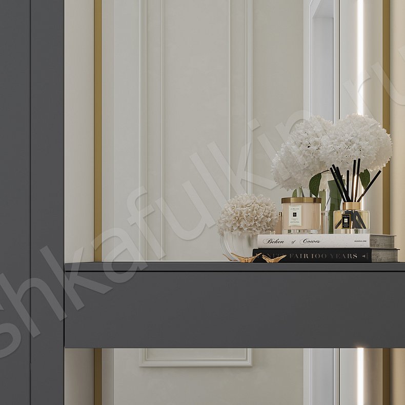 Изображение Прихожая 2 двери Паттерн Черный Темные Современный 2х створчатые Прихожая Для вещей 3