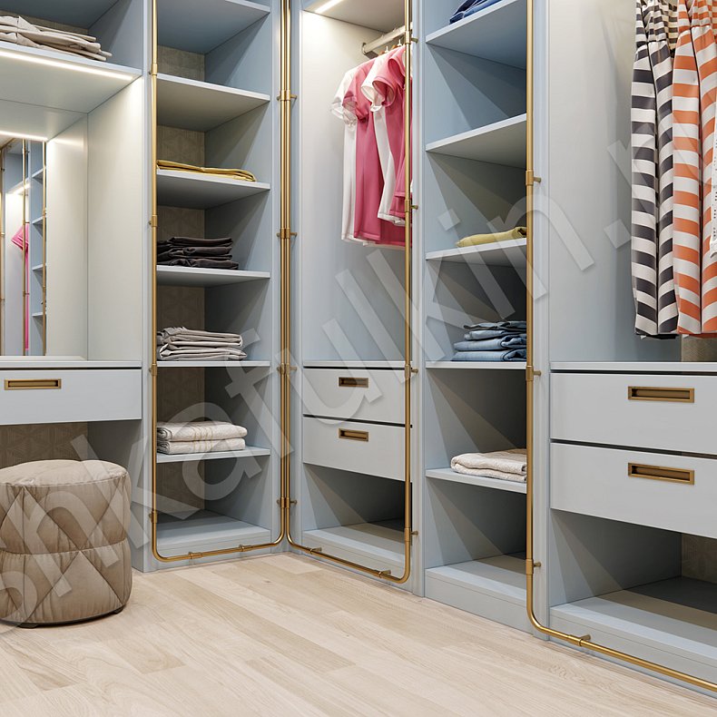 Изображение Гардеробная Бланш Синий Модерн Гардеробная 4