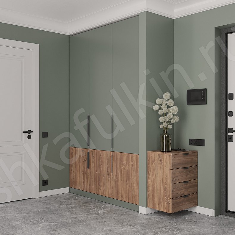 Прихожая Марокко Цветной Древесный Светлые Зеленый Современный 3х створчатые Прихожая Для вещей