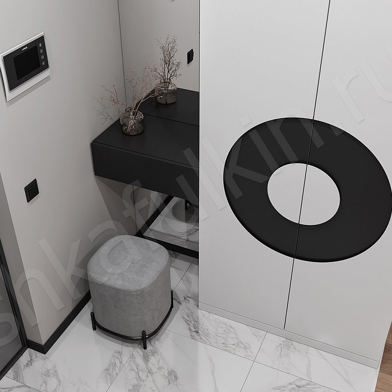 Прихожая Меридиан Белый Черный Светлые Современный 2х створчатые Прихожая Для вещей 3