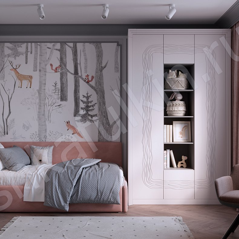 Изображение Детская Сезанн Светлые Современный 2х створчатые Детская Для декора Для вещей 1