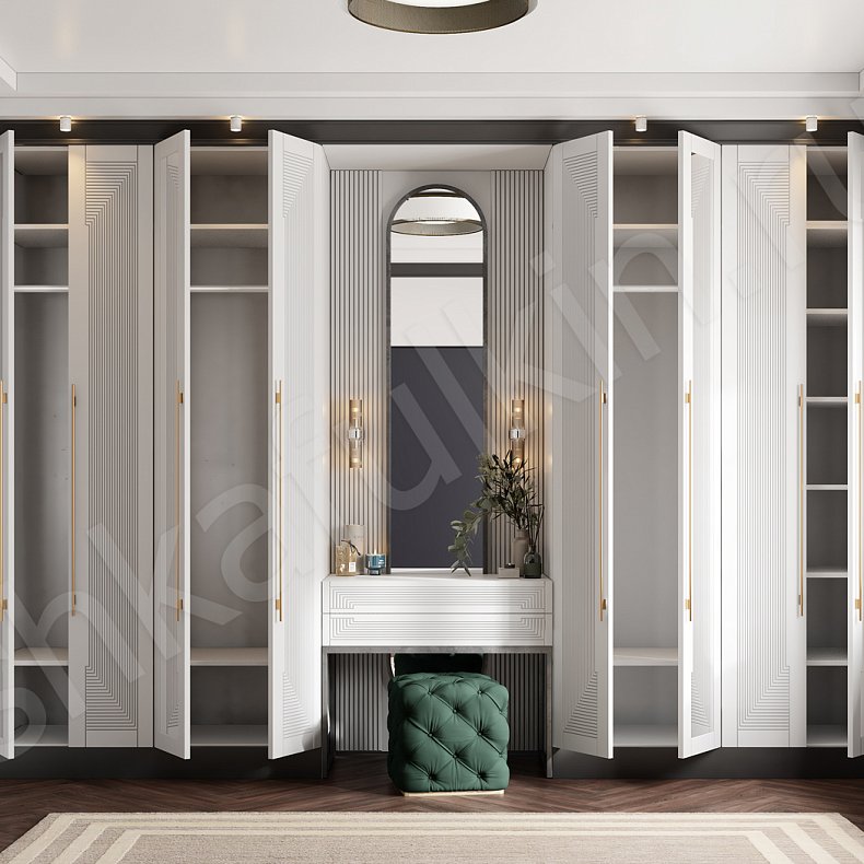 Шкаф Бергамо  Модерн 4х створчатые Спальня Для вещей 8