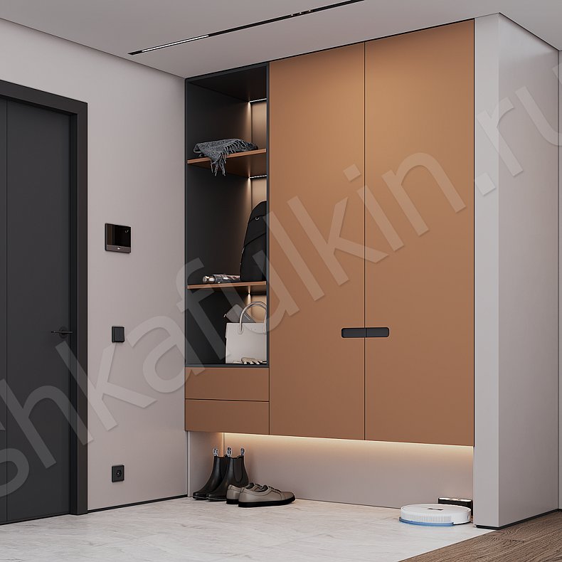 Прихожая Пантео Цветной Светлые Современный 2х створчатые Прихожая Для вещей