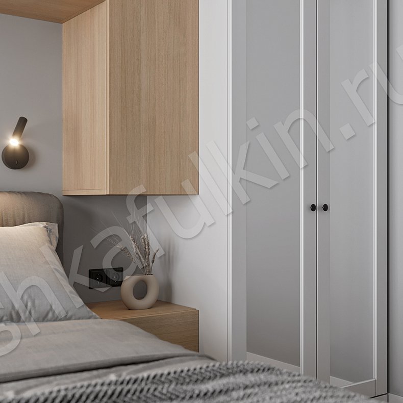 Изображение Гарнитур Грейси Белый Древесный Светлые Современный 4х створчатые Спальня Для книг Для вещей 5
