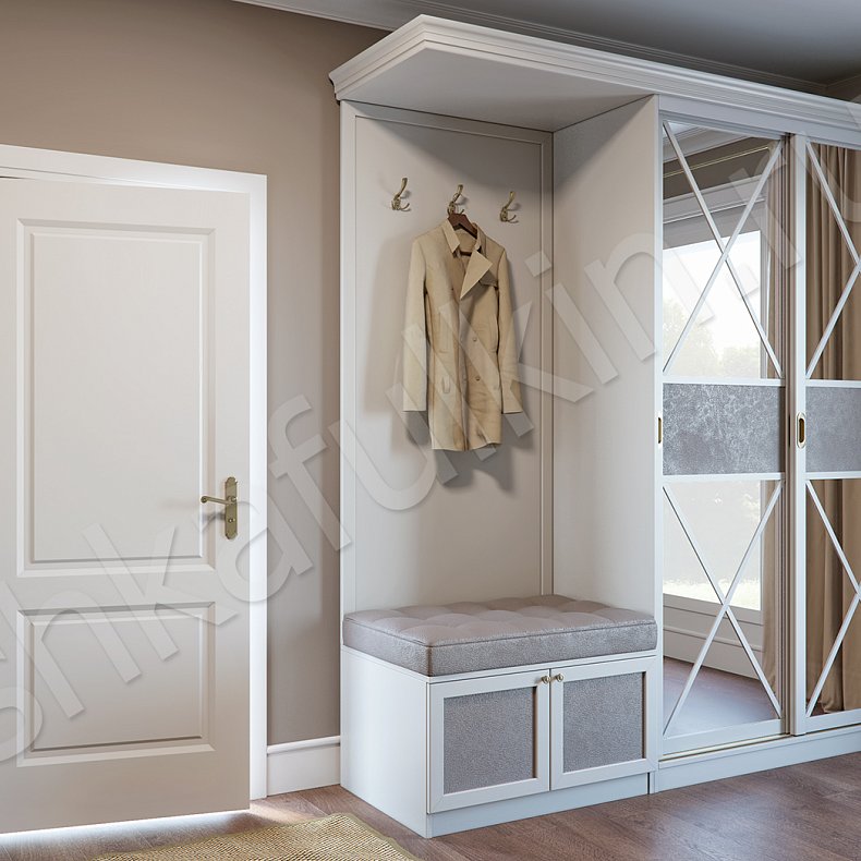 Прихожая Версаль Белый Светлые Классика 2х створчатые Прихожая Для вещей 1