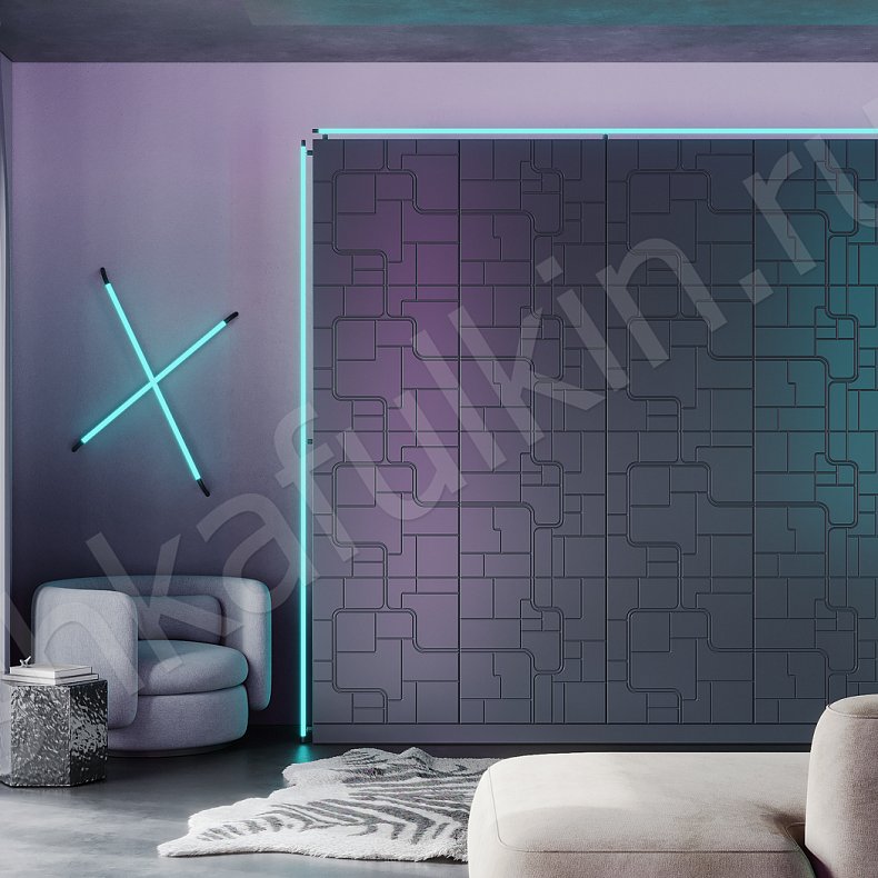 Шкаф Киберпанк Белый Серый Светлые Темные Современный 4х створчатые Спальня Для вещей 2