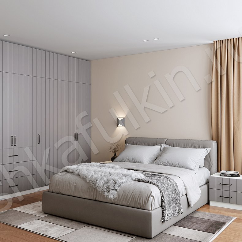 Изображение Гарнитур Кайрос Цветной Серый Синий Светлые Современный 5и створчатые Спальня Для вещей 2