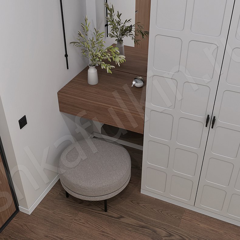 Изображение Прихожая Оникс Серый Светлые Древесный Современный 2х створчатые Прихожая Для вещей 3