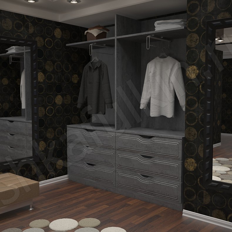 Гардеробная Мигель Темные Модерн  Гардеробная  2