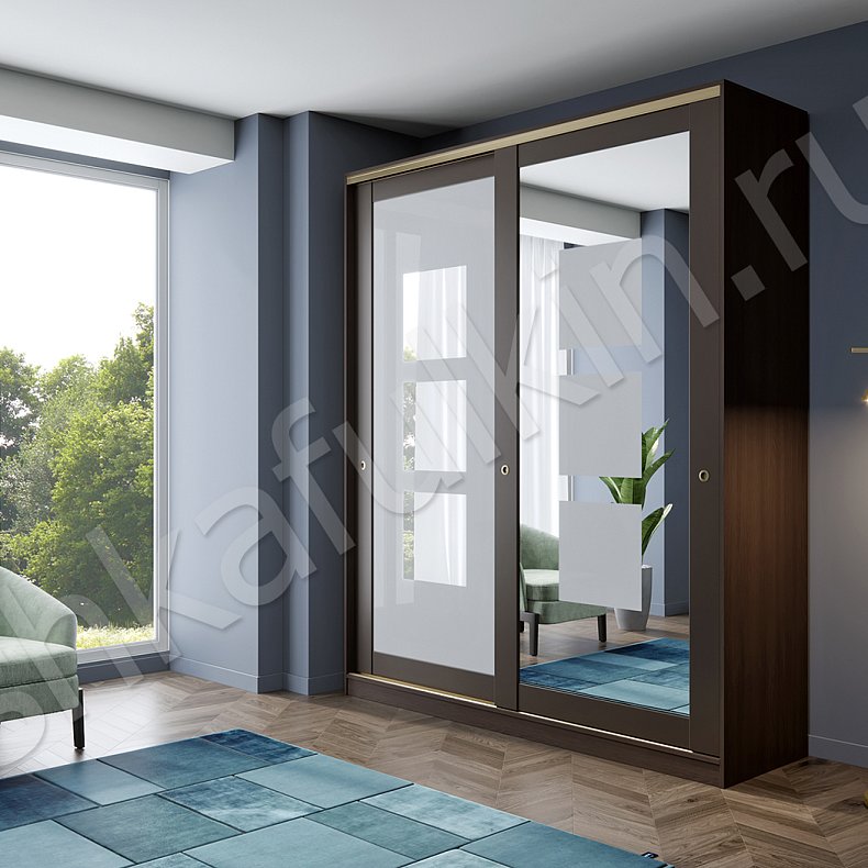 Шкаф-купе Шарль Темные Модерн 2х створчатые Гостиная Для вещей