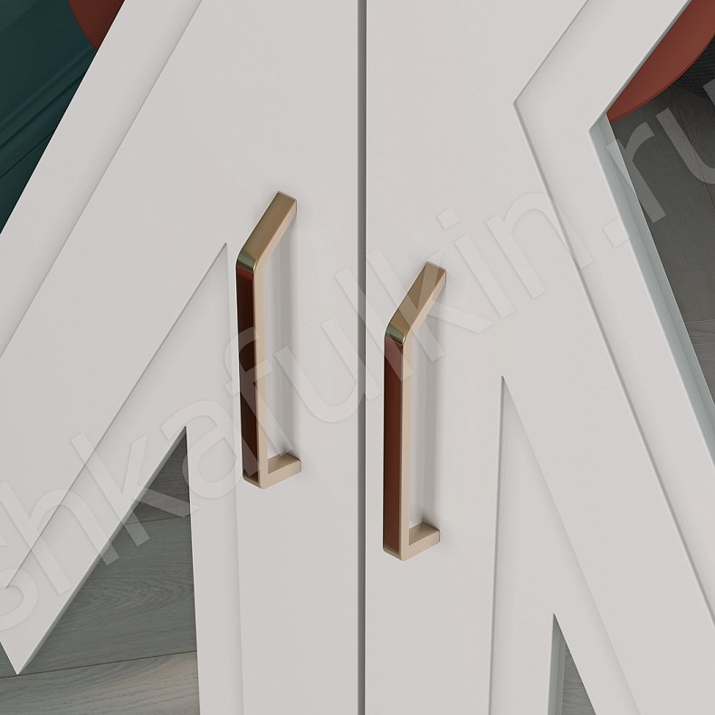 Изображение Шкаф Синема Белый Цветной Синий Светлые Современный 4х створчатые Спальня Для вещей 6