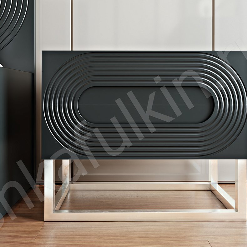 Гарнитур Дзен Черный Темные Современный 4х створчатые Спальня Для белья Для декора Для вещей 2