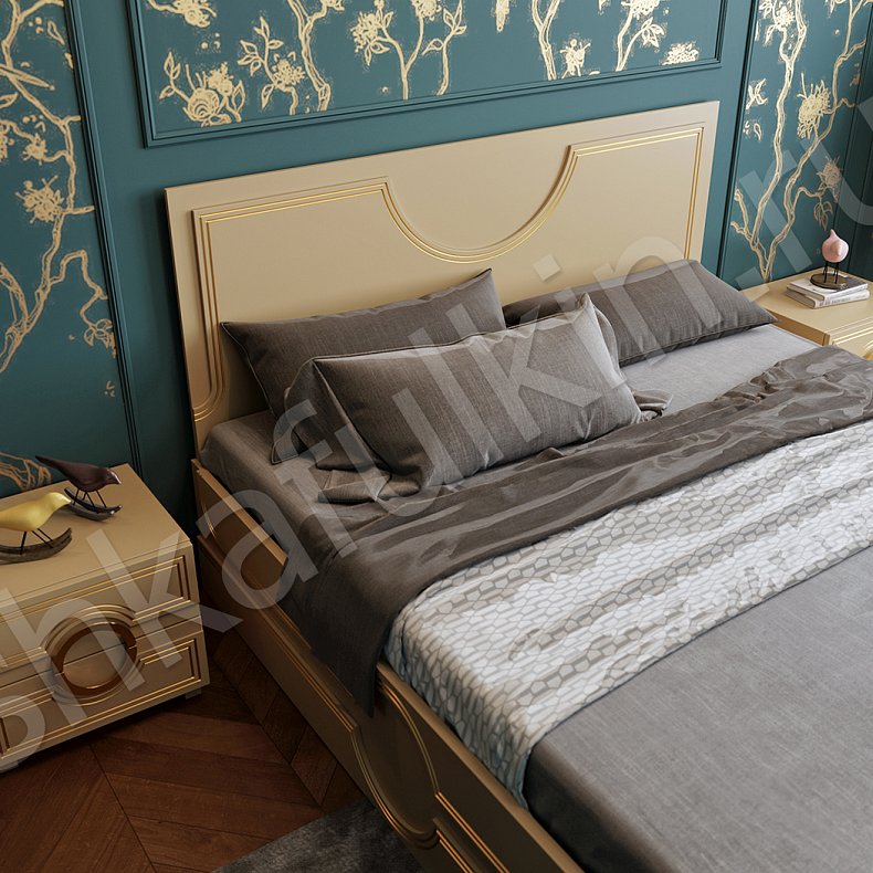 Изображение Спальный гарнитур София Черный Коричневый Светлые Темные Золото Классика 6и створчатые Спальня Для вещей 12