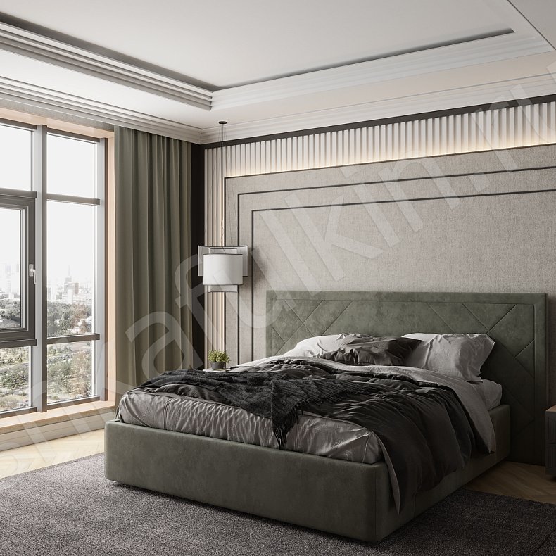 Встроенный шкаф-купе Хадсон Светлые Серый Современный 5и створчатые Спальня Для белья Для вещей 3