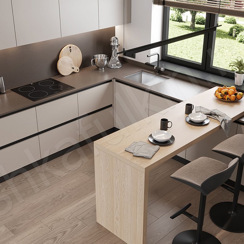 Изображение Кухня Ярдина Светлые Коричневый Минимализм Для посуды Для декора 4