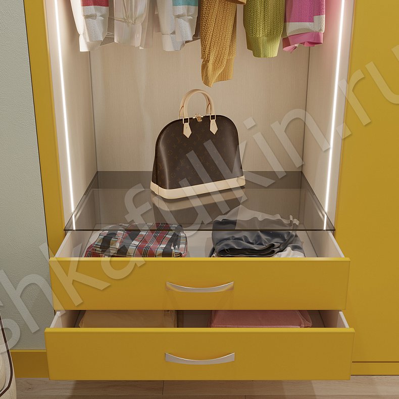 Шкаф Сантьяго Цветной Светлые Современный 2х створчатые Спальня Для вещей 3