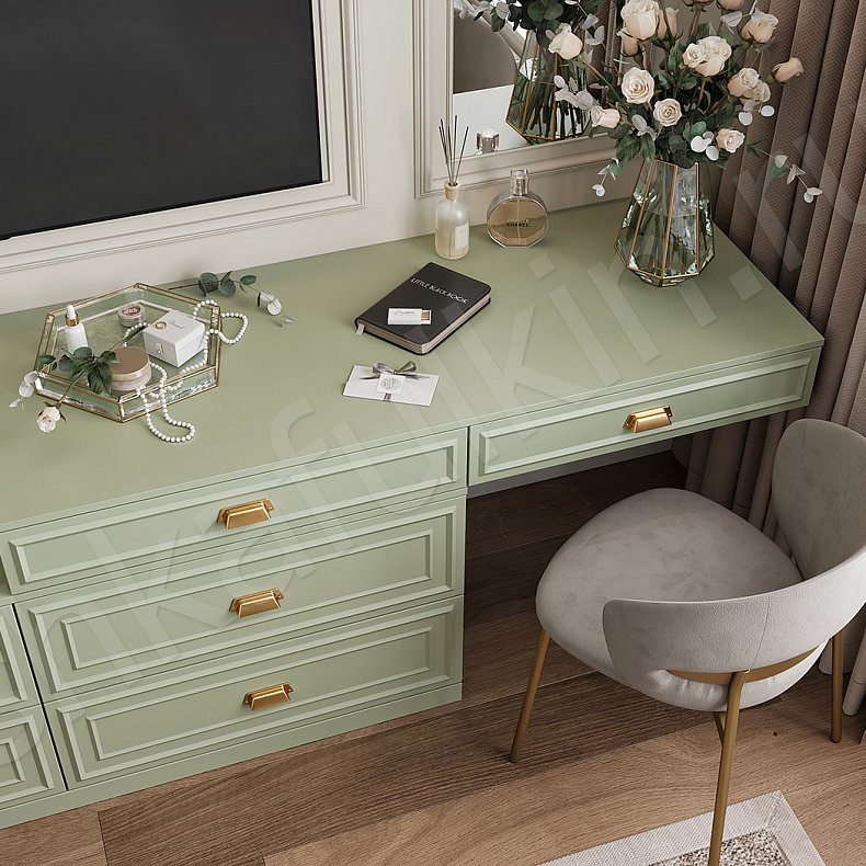 Гарнитур Агата Белый Неоклассика 2х створчатые Спальня Для белья Для вещей 6