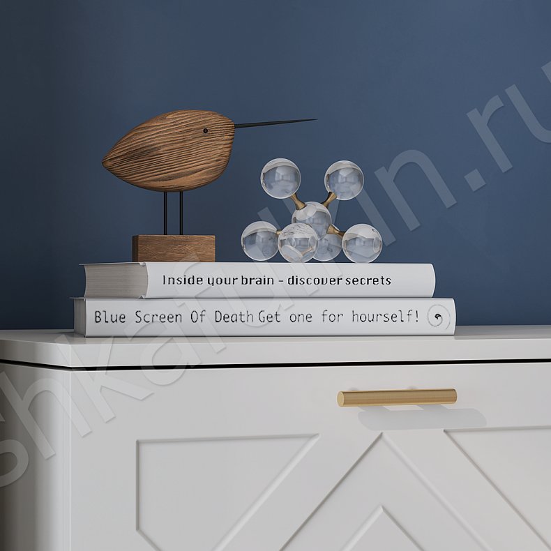 Шкаф Элегант Белый Современный 2х створчатые  Для вещей 5